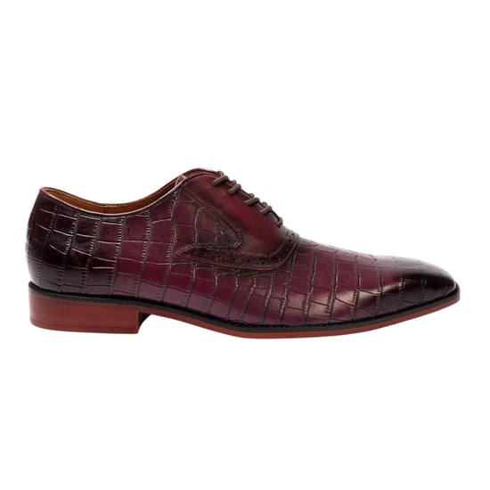 Giorgio Oxford-schoenen voor heren van Croc-volnerfleer (Maroon) - Image 1