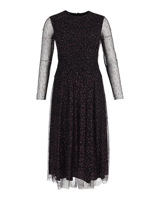Escada midi-jurk met transparante mouwen in zwart polyester - Image 1