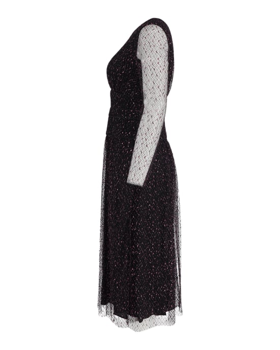 Escada midi-jurk met transparante mouwen in zwart polyester - Image 3