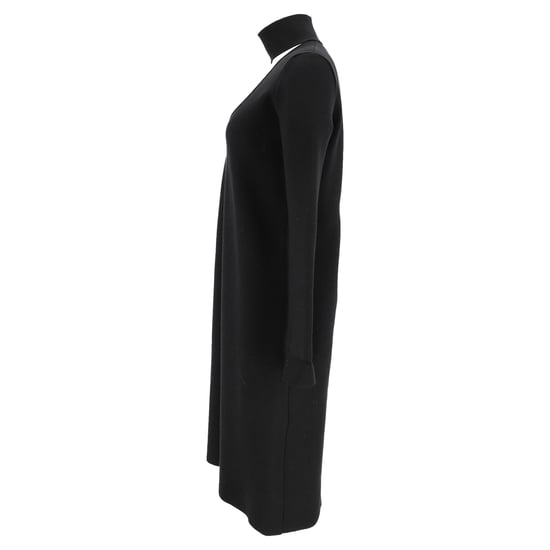 Bottega Veneta midi-jurk met hoge hals en lange mouwen in zwarte viscose - Image 2