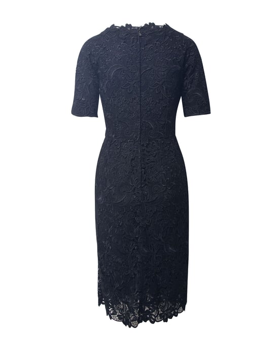Dolce & Gabbana kanten jurk met vierkante hals in zwarte viscose - Image 3