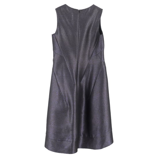 Jil Sander midi-jurk met ronde hals in metallic grijs polyester - Image 2