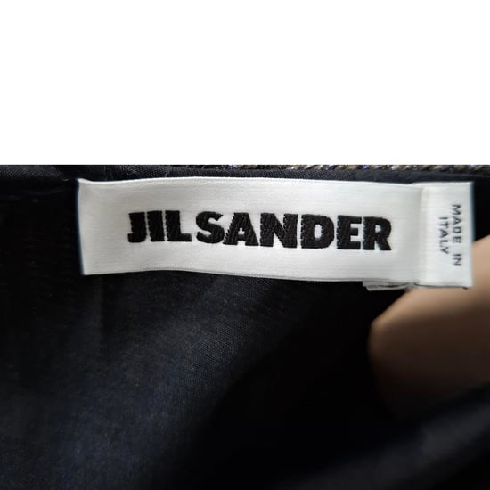 Jil Sander midi-jurk met ronde hals in metallic grijs polyester - Image 3