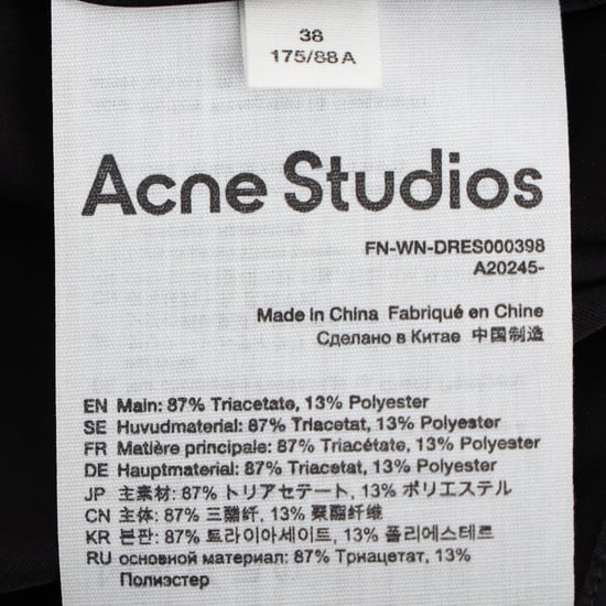 Acne Studios geplooide satijnen midi-jurk in zwart triacetaat - Image 5