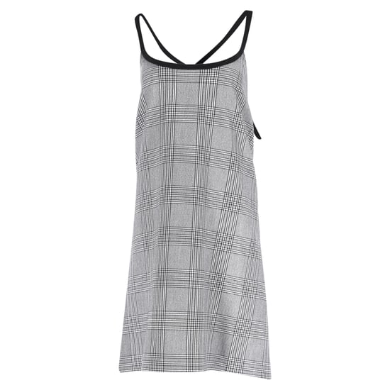 Maje geruite mini-jurk met gekruiste bandjes in grijs polyester - Image 1
