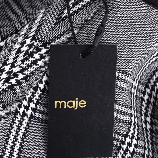 Maje geruite mini-jurk met gekruiste bandjes in grijs polyester - Image 4