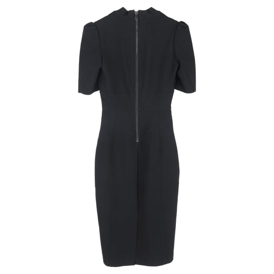 Burberry midi-jurk met V-hals en korte mouwen in zwart polyester - Image 2