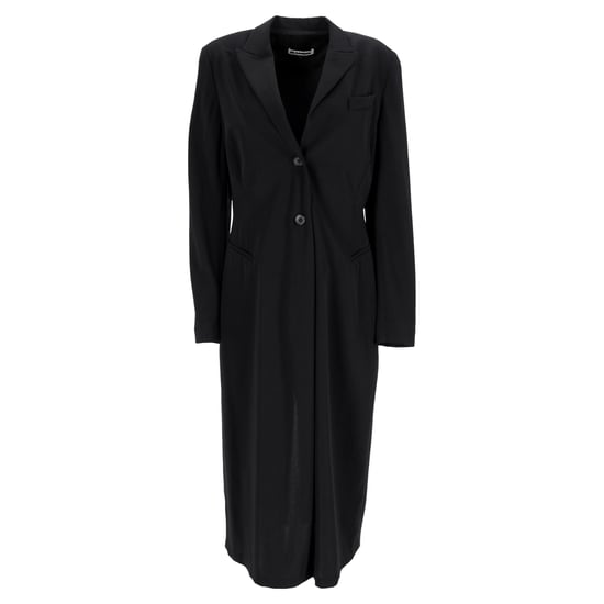 Jil Sander single-breasted midi-jas van zwarte wol - Image 1