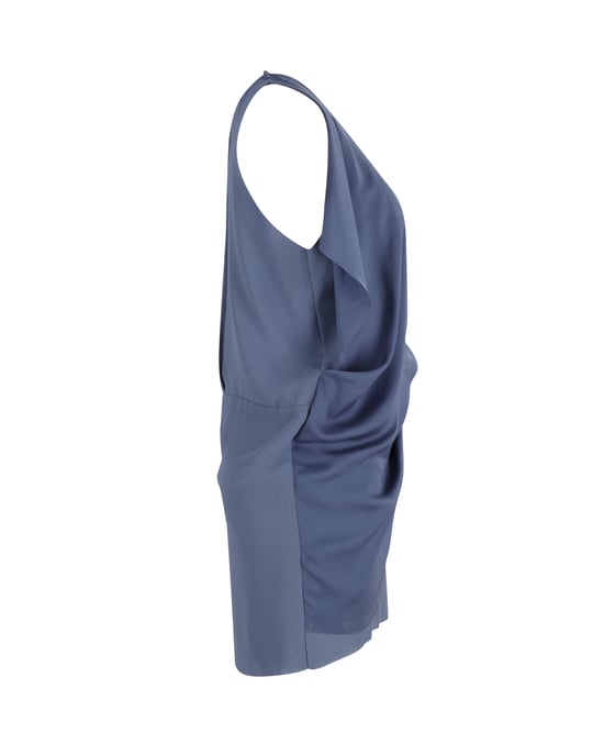 Acne Studios Mallory Overlay Mini Casual Jurk in Marineblauw Polyester - Image 2