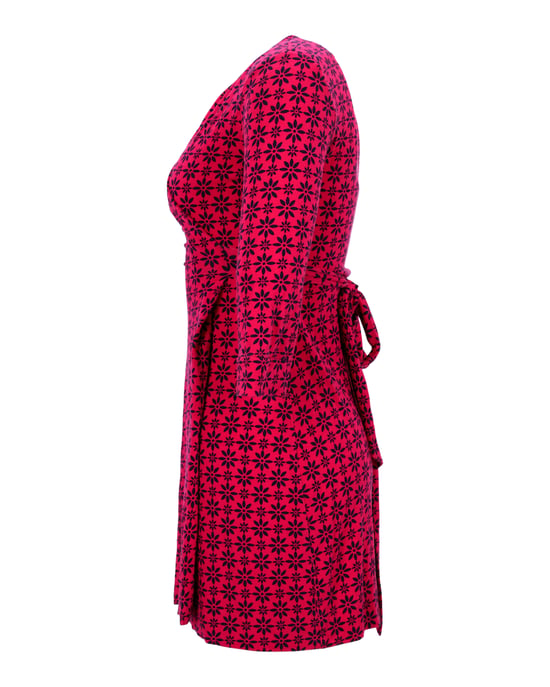 Diane Von Furstenberg bedrukte wikkeljurk van rood katoen - Image 2