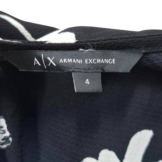 Armani Exchange midi-jurk met bloemenprint in zwart polyester - Image 3