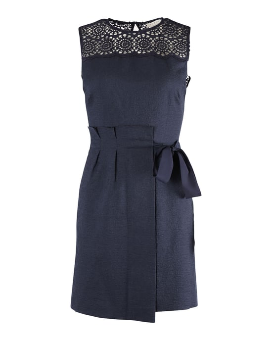 Sandro Justin Jacquard minijurk in marineblauw polyester - Image 1