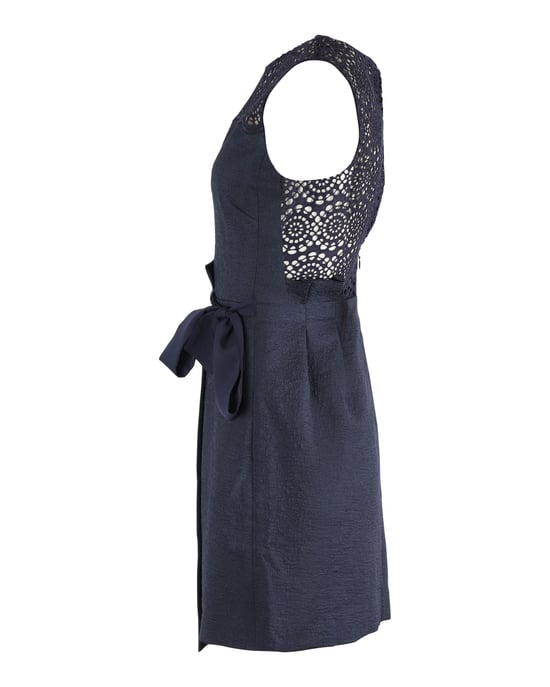 Sandro Justin Jacquard minijurk in marineblauw polyester - Image 2