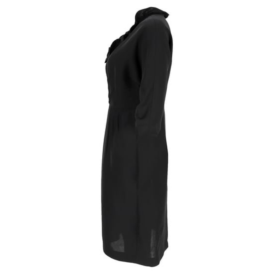 Prada midi-jurk met ruches aan de halslijn in zwarte viscose - Image 2