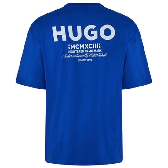 Hugo Heren-T-shirt met opdruk op de rug: MCMXCIII (Blauw) - Image 2