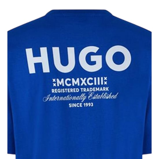 Hugo Heren-T-shirt met opdruk op de rug: MCMXCIII (Blauw) - Image 4