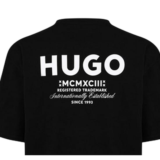 Hugo Heren-T-shirt met opdruk op de rug: MCMXCIII (Zwart) - Image 4