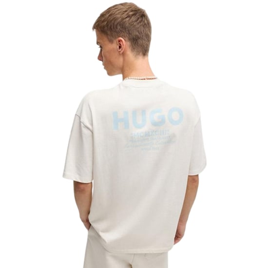 Hugo Heren-T-shirt met opdruk op de rug: MCMXCIII (Wit) - Image 3