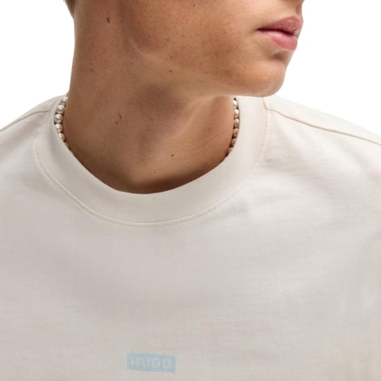 Hugo Heren-T-shirt met opdruk op de rug: MCMXCIII (Wit) - Image 4