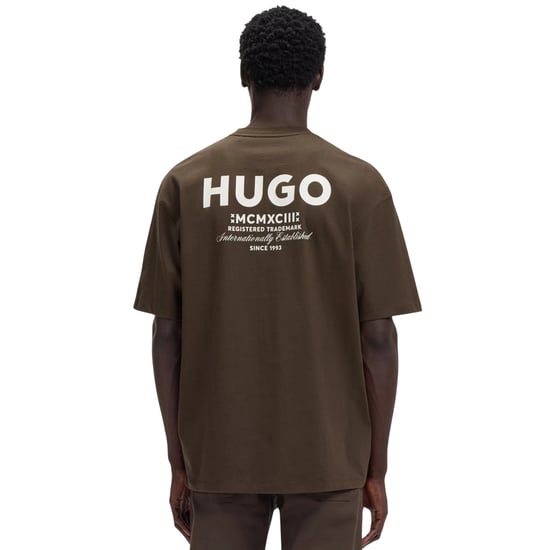 Hugo Heren-T-shirt met opdruk op de rug: MCMXCIII (Donkerbruin) - Image 3