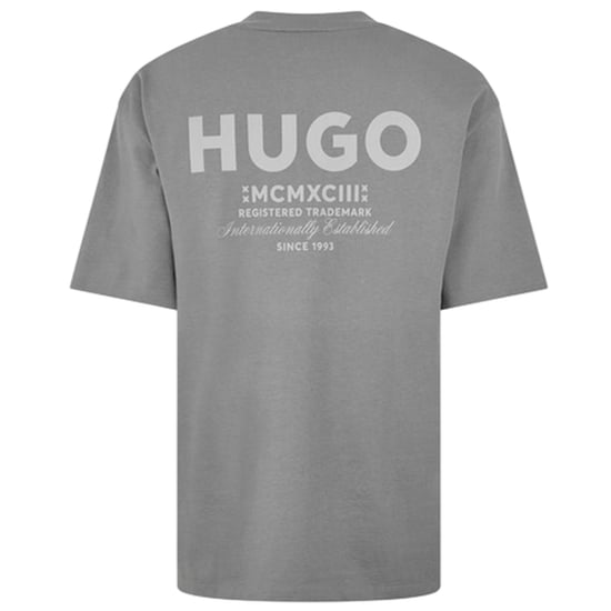 Hugo Heren-T-shirt met opdruk op de rug: MCMXCIII (Medium Grijs) - Image 3