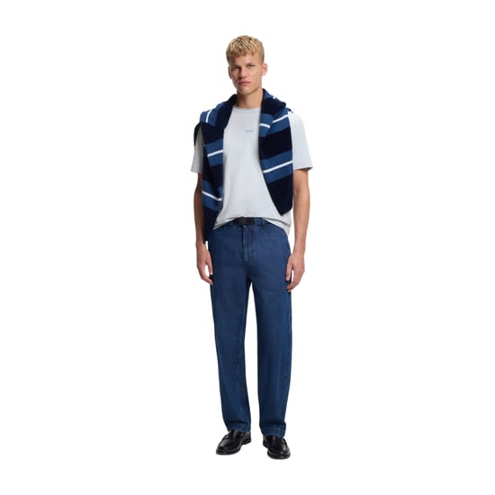 Boss Oversized T-shirt voor heren met Tchup-logo (Lichtgrijs) - Image 1