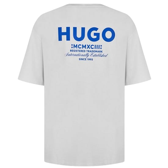 Hugo Heren-T-shirt met opdruk op de rug: MCMXCIII (Wit/blauw) - Image 3