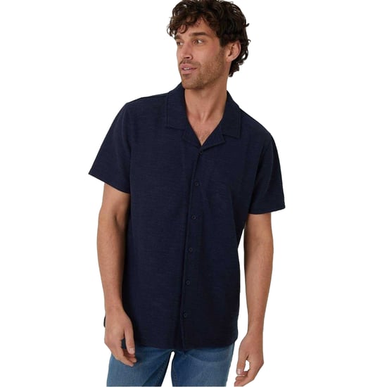 Threadbare Herenoverhemd met korte mouwen en een relaxte pasvorm van Antti (Marine) - Image 2