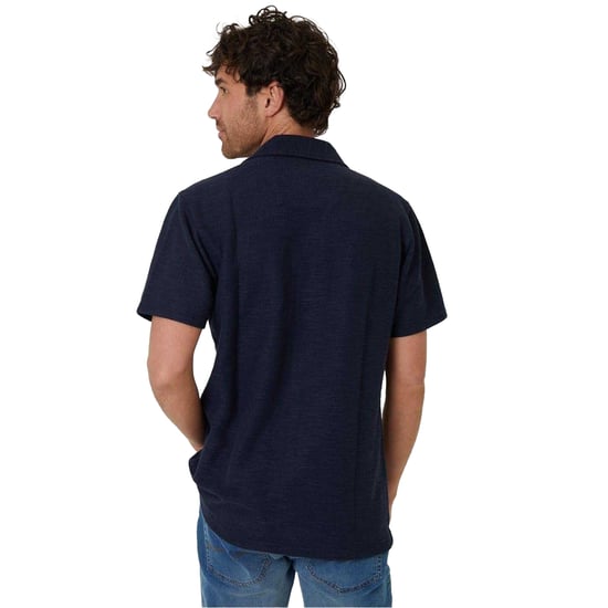 Threadbare Herenoverhemd met korte mouwen en een relaxte pasvorm van Antti (Marine) - Image 3