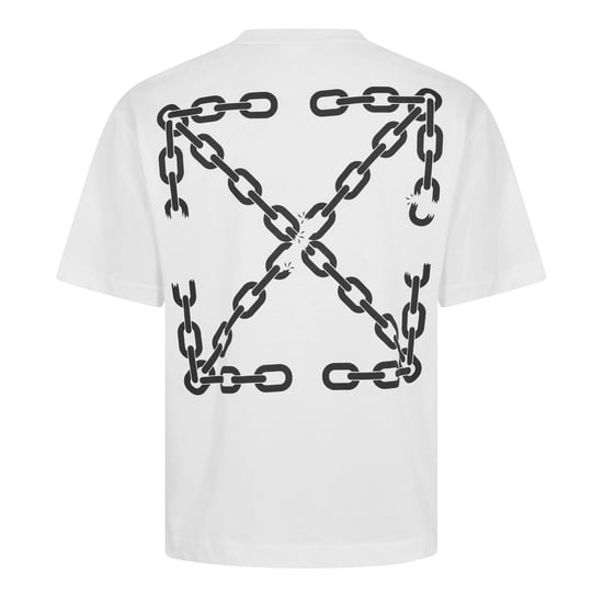 Off White Heren Chain Print T-Shirt (Wit) - Image 2