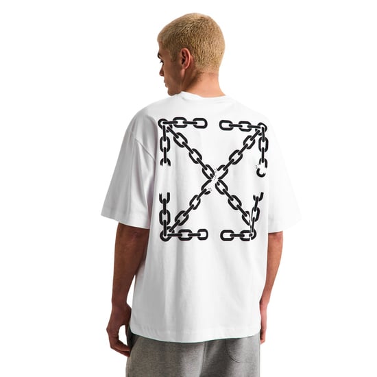 Off White Heren Chain Print T-Shirt (Wit) - Image 3