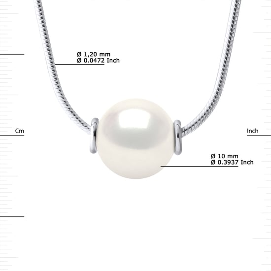 Zoetwater parelsnoer 10-11mm Ronde Zwart Wit Serpentine 925 - Image 3