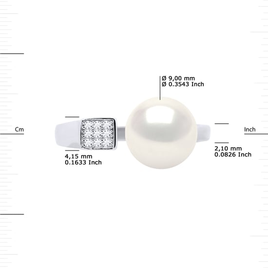 Ring Verstelbare Zoetwater Parel sieraden 9-10mm White 925 - Image 3