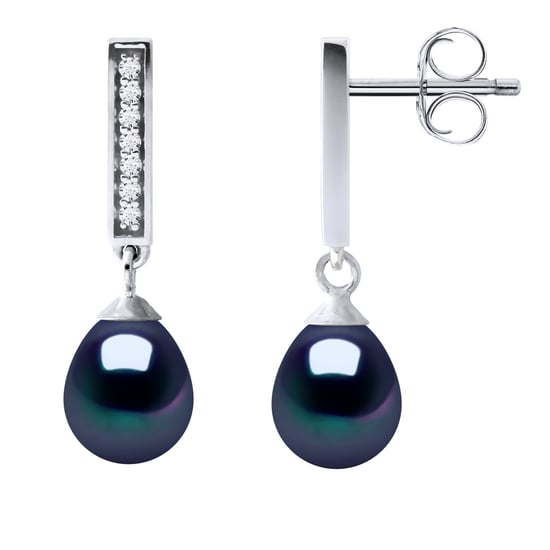 Oorbellen Dangle zoetwater parels 6-7mm Black Peren Sieraden 925 - Image 1
