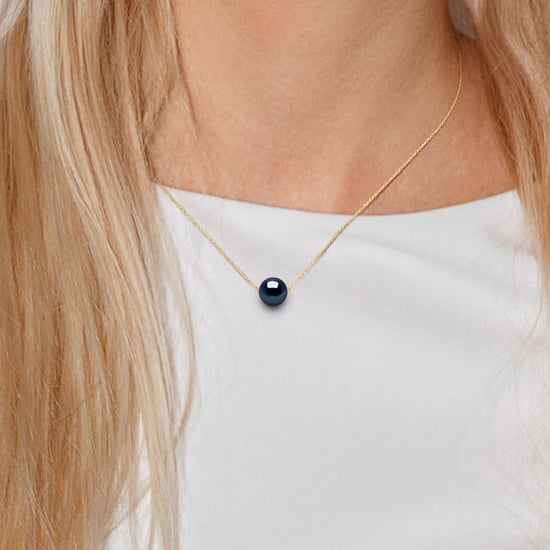 Ketting Black Pearl Zoetwater Ronde 11-12 mm Chain Convict 18K Yellow Gold - Image 2