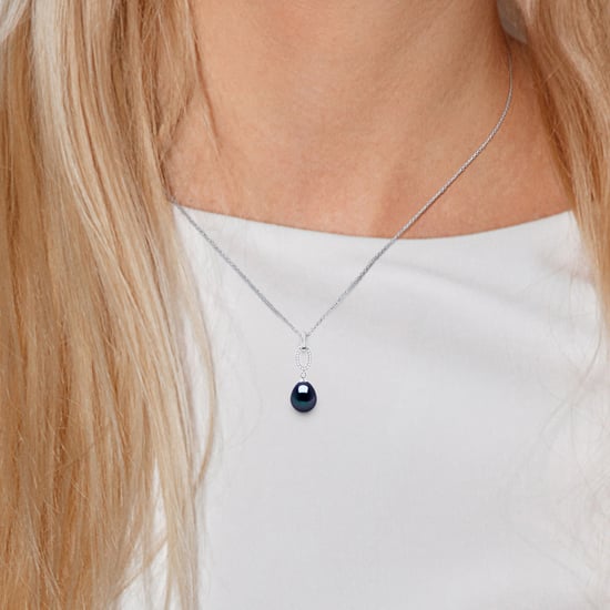 SHUTTLE zoetwater parel sieraden 9-10mm Black 925 - Image 2