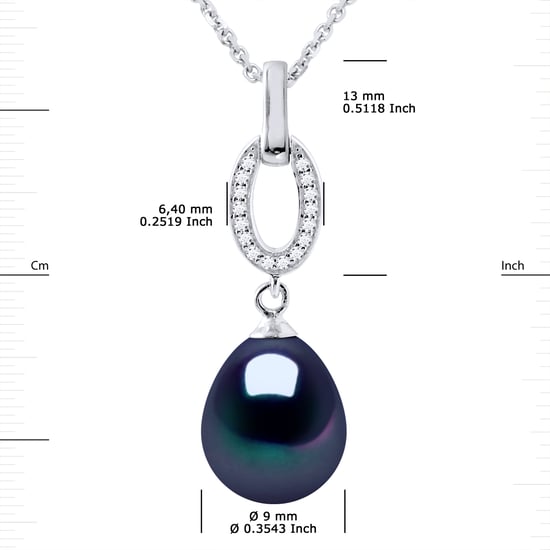 SHUTTLE zoetwater parel sieraden 9-10mm Black 925 - Image 3