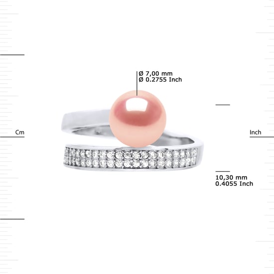 Ring Rush Verstelbare zoetwaterparels Round 7-8 mm Rose Jewelry 925 - Image 3