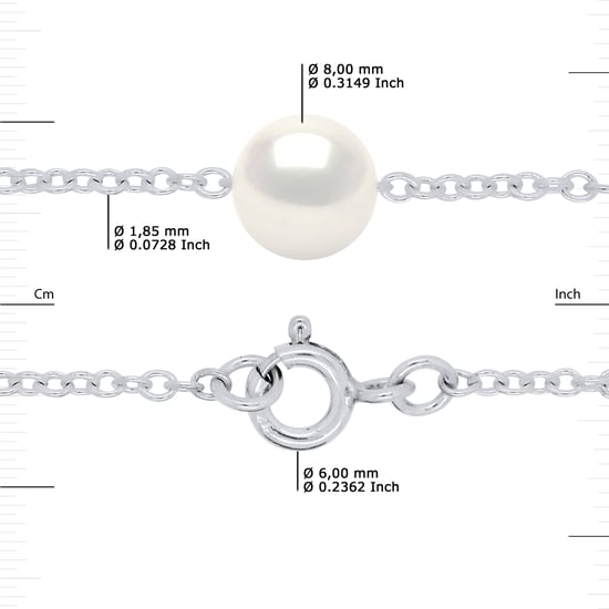 TRIO Bracelet Zoet Water kralen rond 89mm White 925 - Image 3
