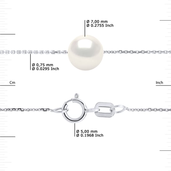 Armband Freshwater Pearl Chain Ronde 7-8mm White 925 - Image 3