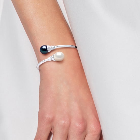 You & Me Armband Zoetwater Pearl White en Black 11-12 mm 925 - Image 2