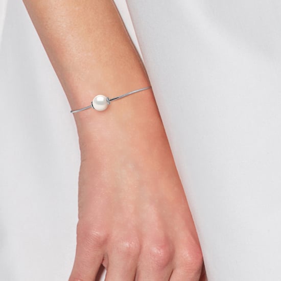 Mesh Armband Serpentine Ronde Zoetwater Pearl en White 9-10 mm 925 - Image 2