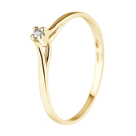 Solitaire Diamond 0,03 Cts Yellow Gold Jewelry - Image 1