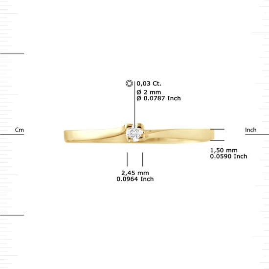 Solitaire Diamond 0,03 Cts Yellow Gold Jewelry - Image 3