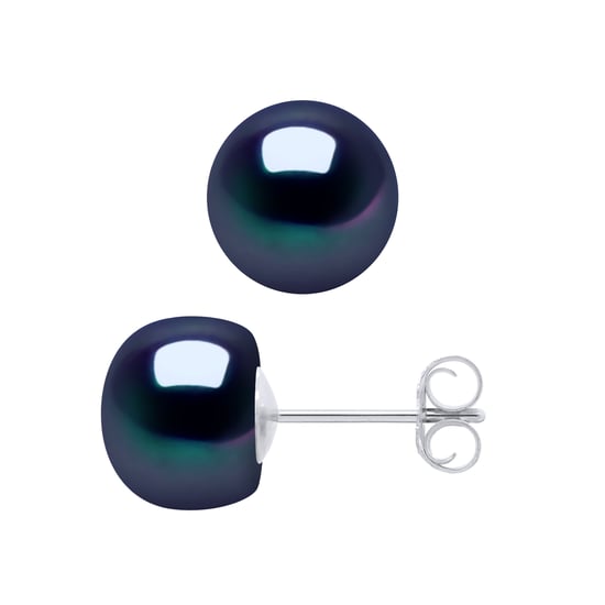 Stud Earrings Gekweekte parels Zoetwater 89mm White Gold Black - Image 1