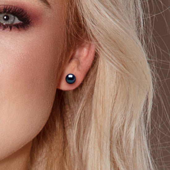 Stud Earrings Gekweekte parels Zoetwater 89mm White Gold Black - Image 2