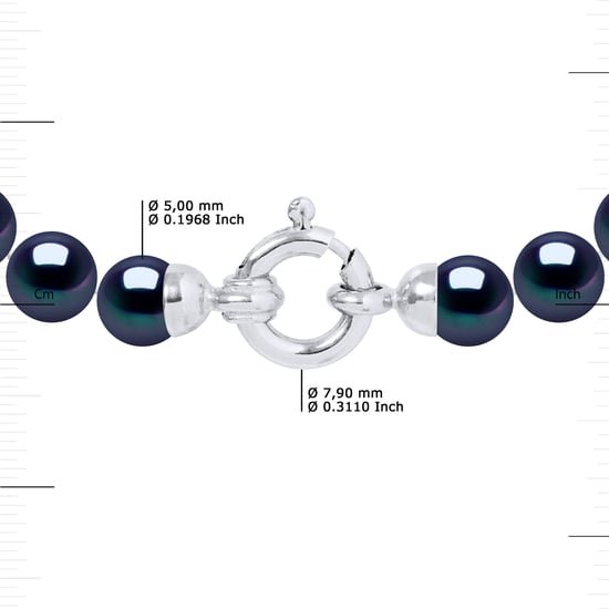 Armband Gekweekte Parels Zoetwater 5-6mm Sluiting Black Luxury White Gold - Image 3