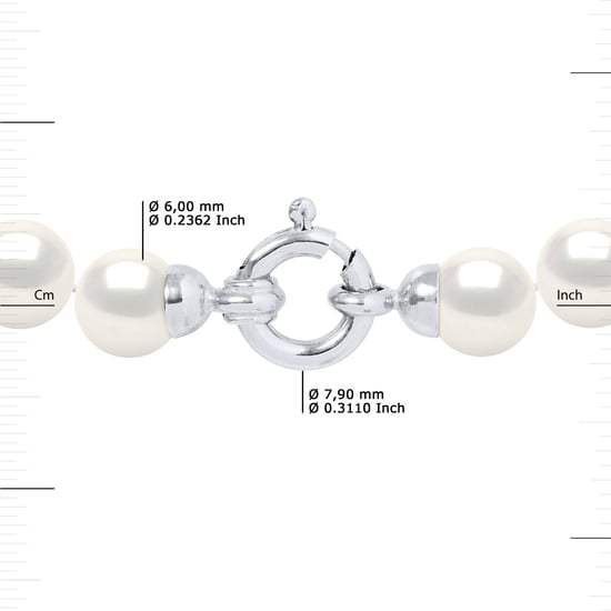 Armband Gekweekte Parels Zoetwater 6-7mm White Luxury White Gold Clasp - Image 3