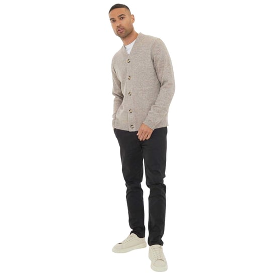 Threadbare Heren Nederlandse Cardigan (Charcoal Marl) - Image 1