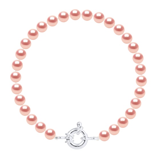 Rank armband Water Parels Sweet Round 6-7 mm natuurlijke Rose Luxury 925 - Image 1